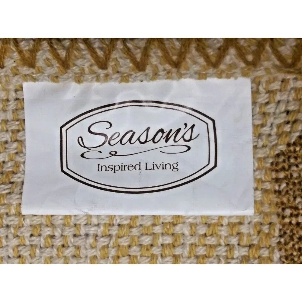 Blessed Table Runner Fall Thanksgiving High End beige brown tweed-like 14.5X73